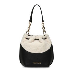 Anne Klein Black and Cream Bucket Bag